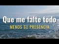 Que me falte todo - Daniel Castro Cover (Letra)