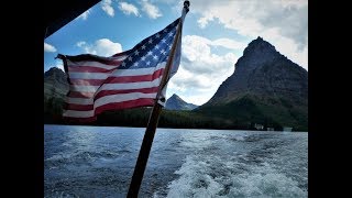 Two Medicine Lake boat ride with Glacier Boat Company from below Sinopah