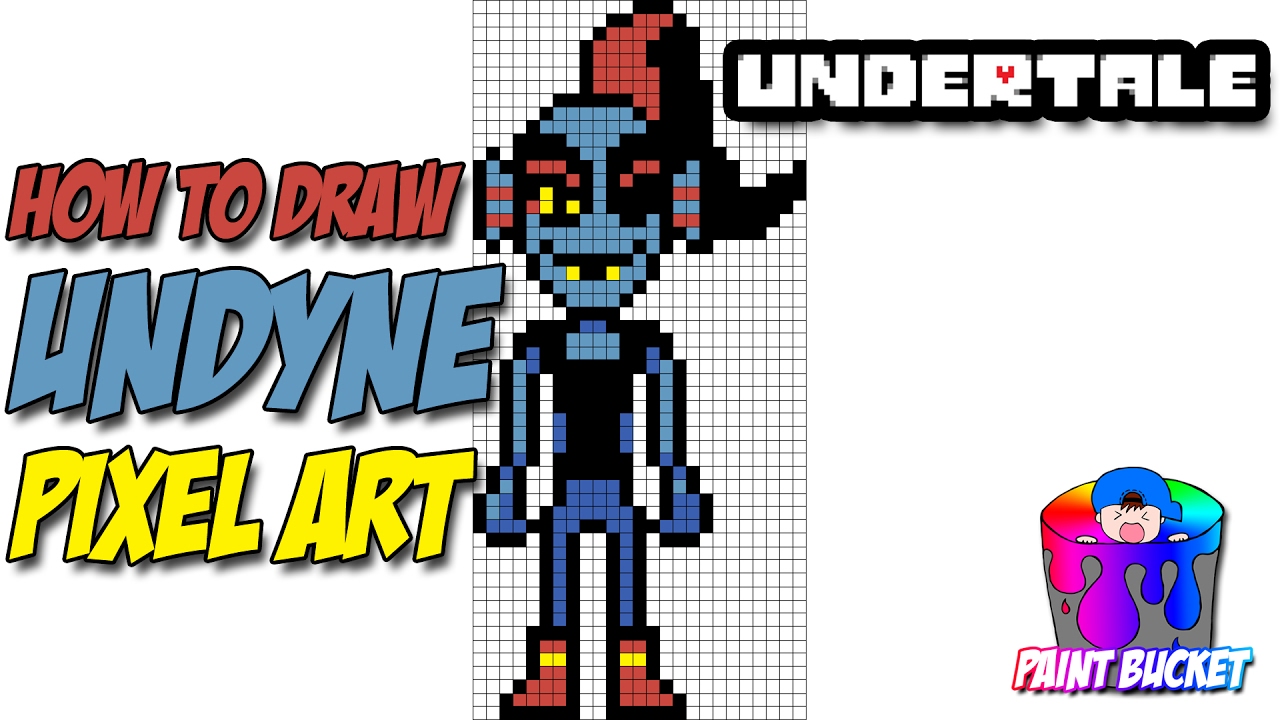 How to Draw Undyne the Undying (Undertale) - Pixel Art Step by Step