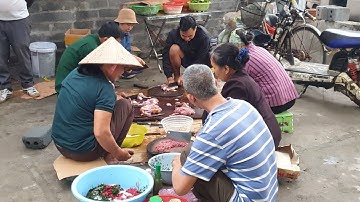 Cỗ thịt chó ngày mưa bão ở quê lúa Thái bình