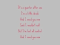 Lady antebellum  need you now lyrics on screen