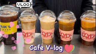 이제 봄이오나요?!💕 CAFE VLOG / 빽다방 / 카페알바 / 음료제조 / asmr