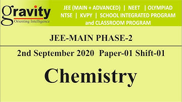JEE Main Solution 2020 | Phase 2 |  2 September - Shift 1 | Chemistry | Question 3,4 and 5 | Gravity