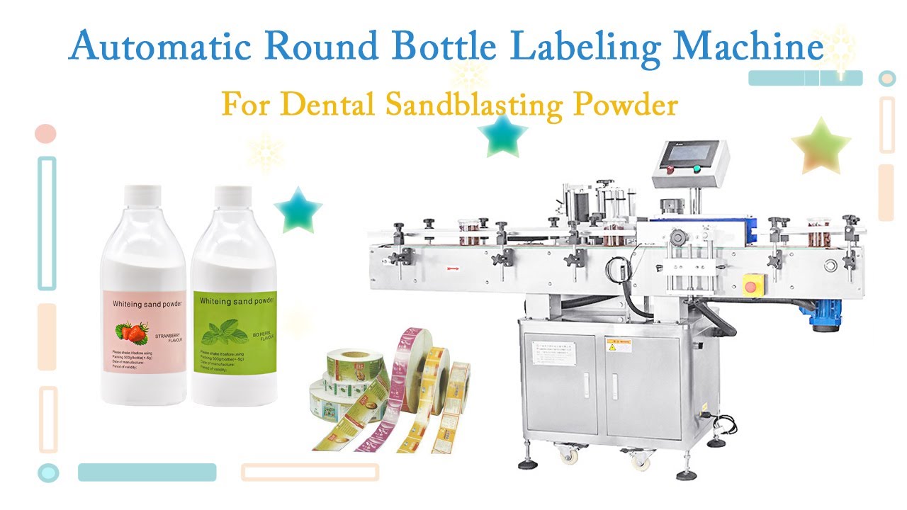 Automatic Round Bottle Labeling Machine - YouTube