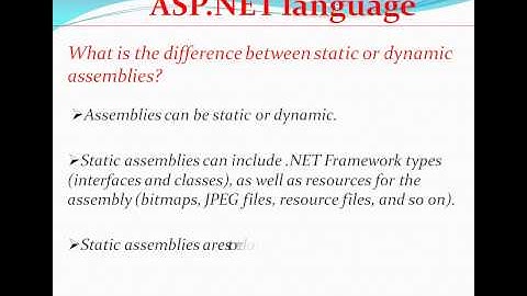 ASP.NET INTERVIEW QUESTIONS AND ANSWERS | BETWEEN STATIC OR DYNAMIC ASSEMBLIES