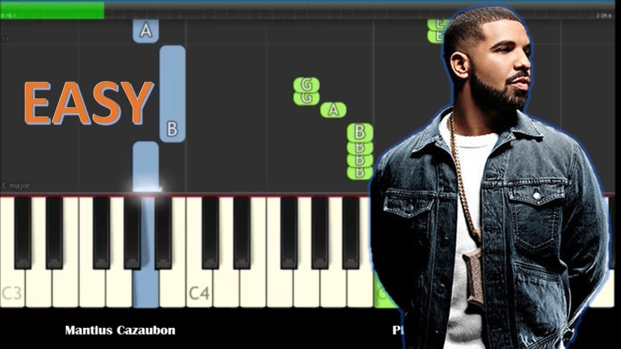 Drake God's Plan Easy Piano Tutorial - How To Play - Notes