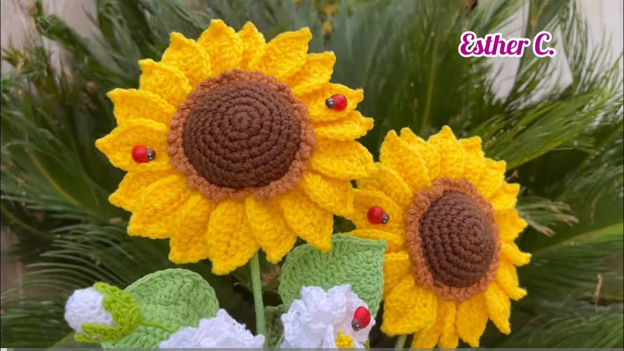 CROCHET SUNFLOWER 🌻 How to Crochet a Sunflower Tutorial Step by Step ...