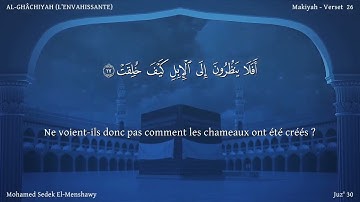 88 سورة الغاشية - بصوت الشيخ محمد صديق المنشاوي | مترجمة باللغة الفرنسية