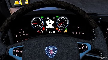 ETS2 Mods v1.43 | Scania R & Streamline Dashboard Computer *2 V8 Logo Variants* | ETS2 Mods