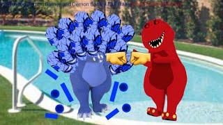 13-Headed Demon Barney And Demon Barney.exe Have A Pool Sumogrounded