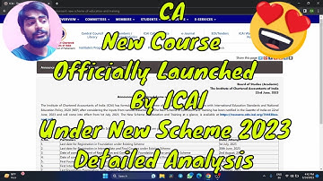 Breaking News - Finally Official Notification Update For ICAI CA New Course Scheme 2023 Released !!