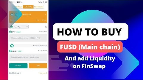 How to Buy FUSD and add Liquidity on FinSwap