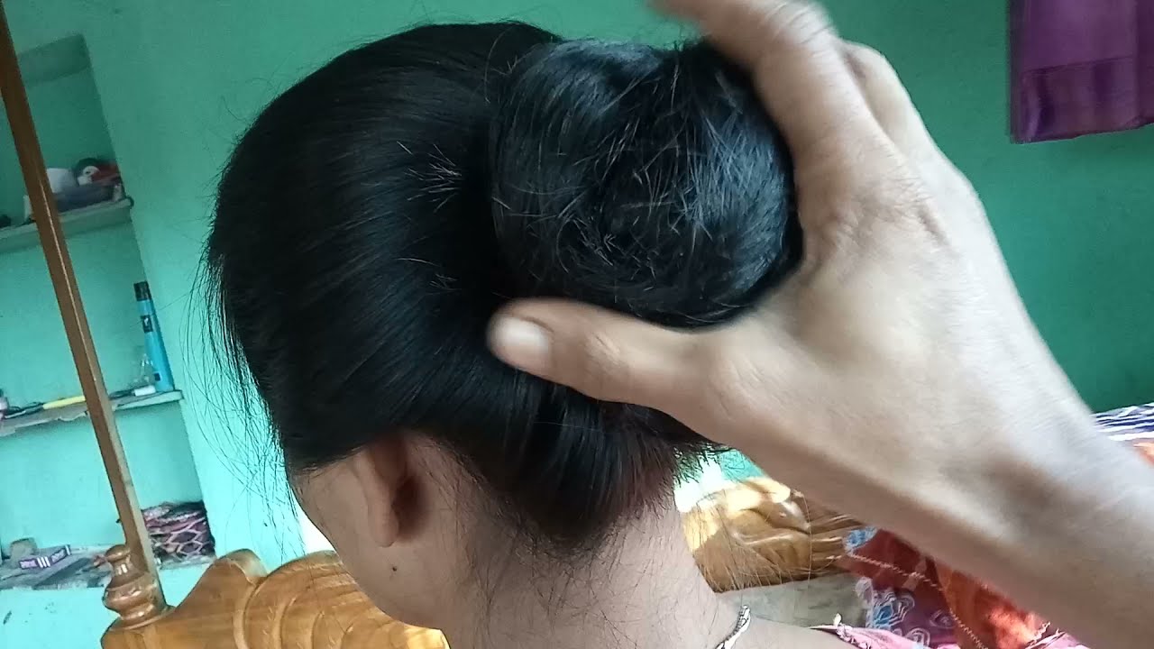 Long Hair Bun Opening For Husband | Hair Pulling And Silk Hair Play |