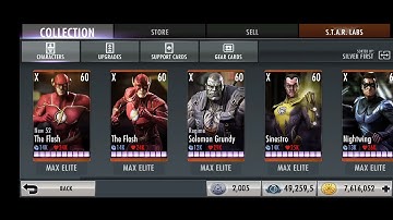 INJUSTICE all characters promotion X level 60, Metal characters evolved level 50 VII