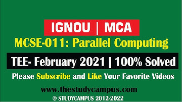 MCSE 011 Solved Important Question Paper | Parallel Computing | Set-1