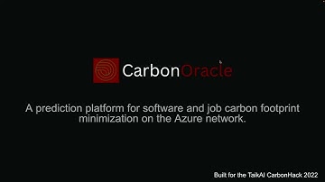 CarbonOracle | Carbon Hack 2022 Submission