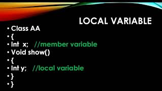 Member and Local variable in Java Part 4