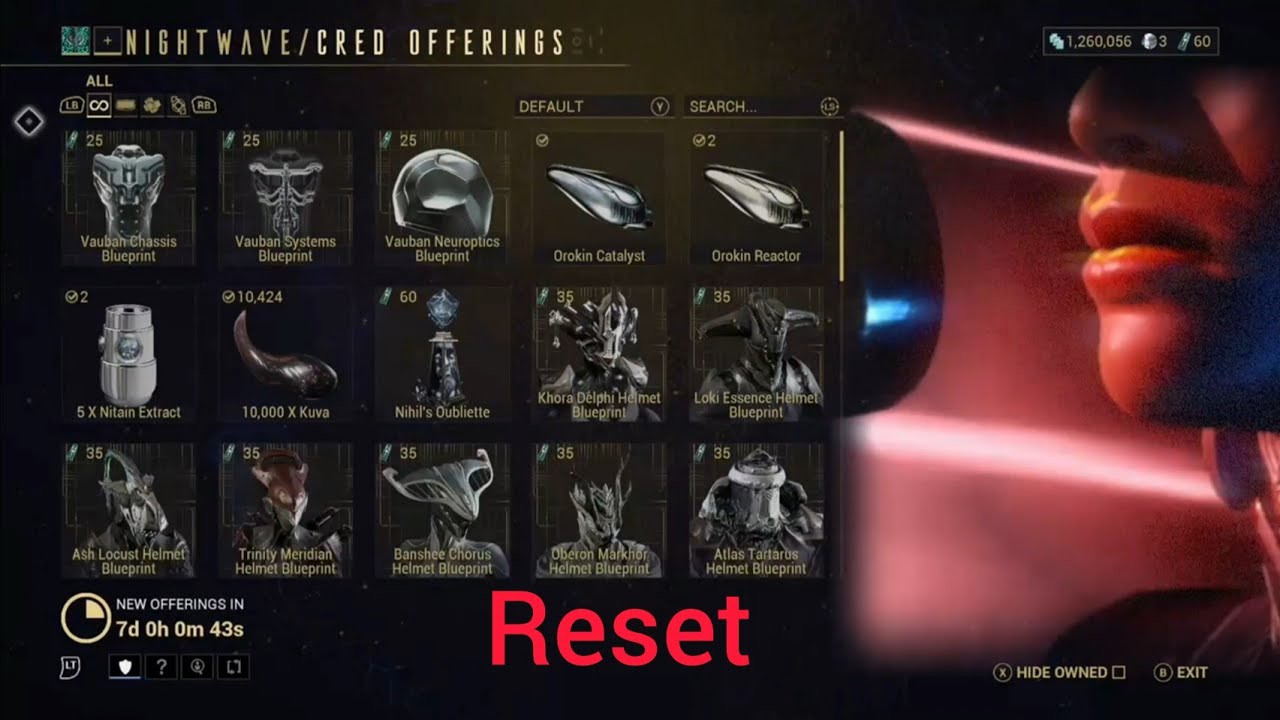 warframe nora's choice reset
