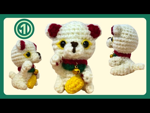 かぎ針編み】招き猫のあみぐるみの編み方①／お正月飾り🐱🎍 - YouTube