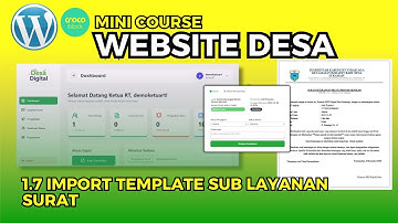 Materi 1.7 Import Template Sub Page Layanan Surat pada halaman dashboard website desa Wordpress