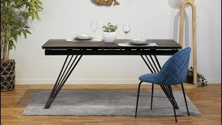 Vidéo: Table extensible 160/240 cm céramique gris vieilli pieds filaires - MAINE 01