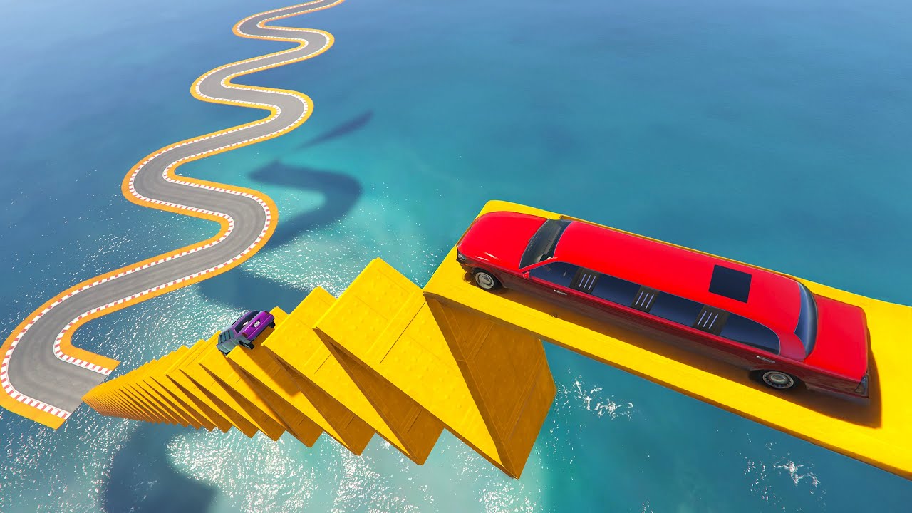 Limo Razer Razor-Sharp Stairs Destroy the Limo - GTA 5 Online - YouTube