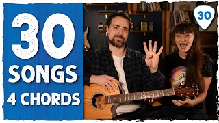 Learn 30 Popular Songs Using ONLY 4 Chords (G Em C D)!