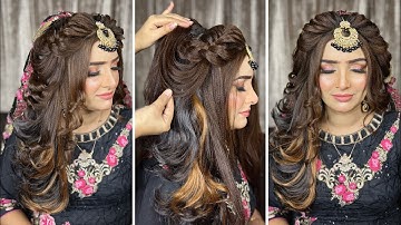 Pakistani bridal open hairstyle | kashees bridal hairstyle | new traditional hairstyle for girls |