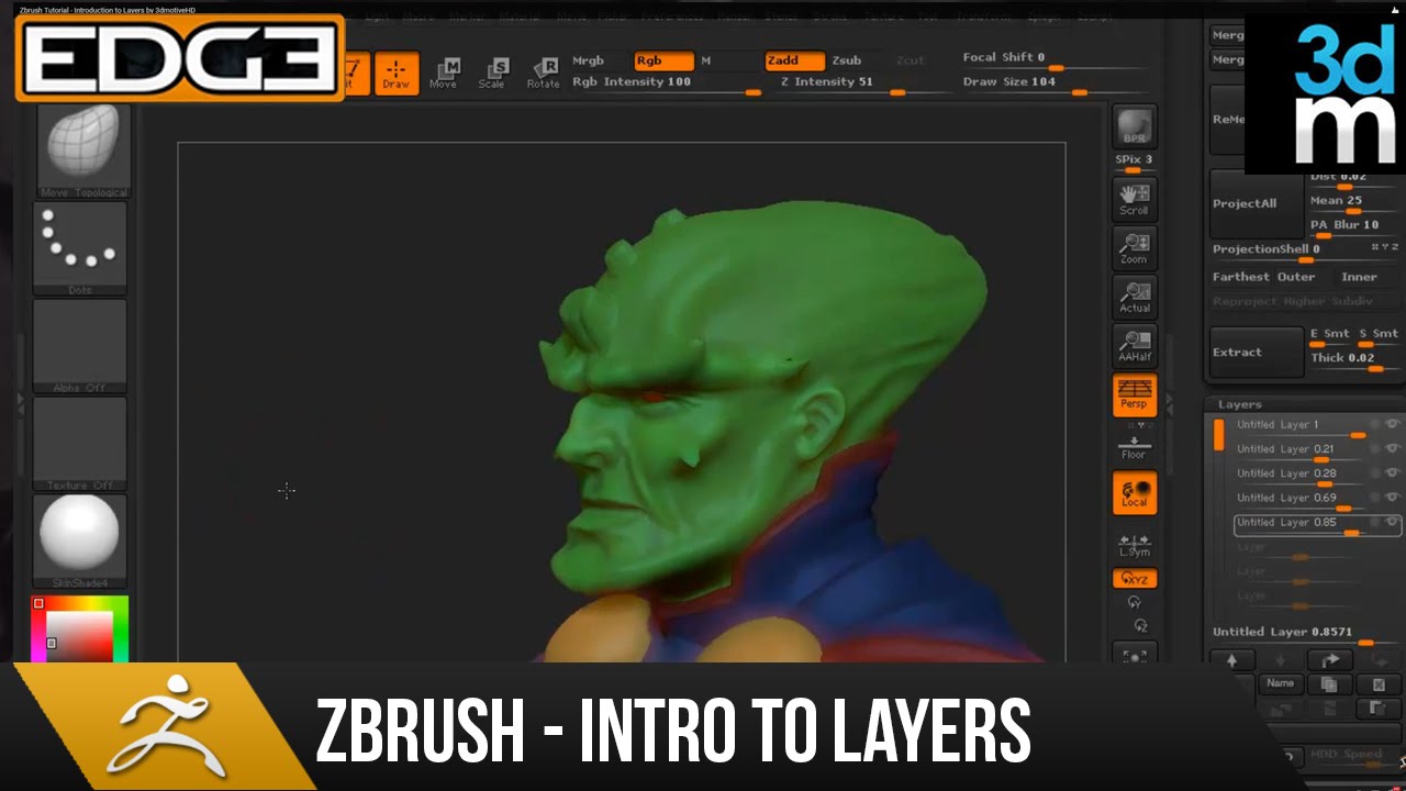 zbrush 2018 working with layers