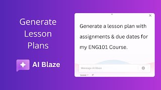 How to generate lesson plans for any class with AI Blaze