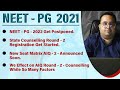 #neetpg2021 neet pg exam get postponed/ all india counselling aiq R2 details/ state R2 counselling