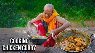 Cooking Inside Forest Delicious Chicken Curry Recipe// Aja Kitchen
