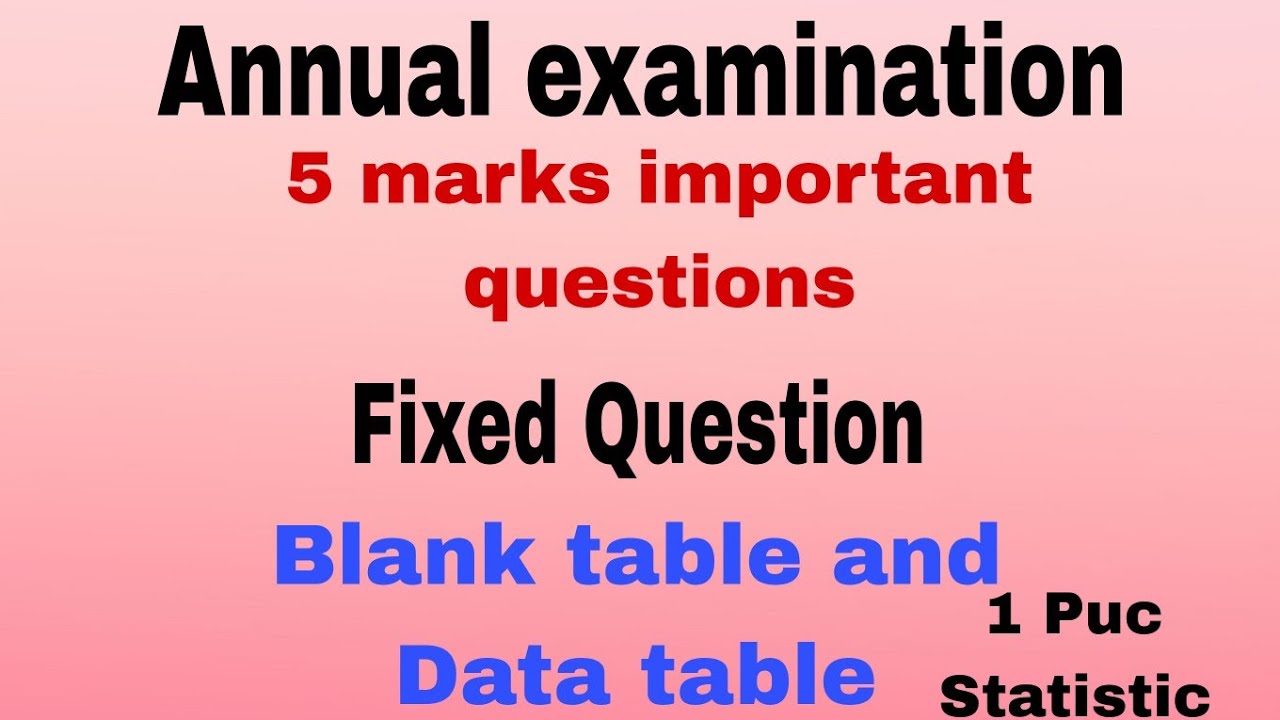 1 Puc Statistics |5 marks fixed question |important concept - YouTube