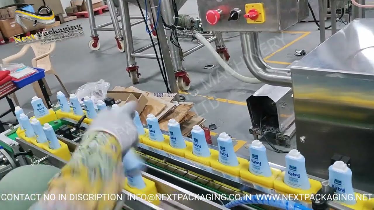 Automatic servo based body lotion filling machine | shampoo, detergent, ointment liquid filling