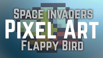 Space Invaders & Flappy Bird | Pixel Art Speed Drawing