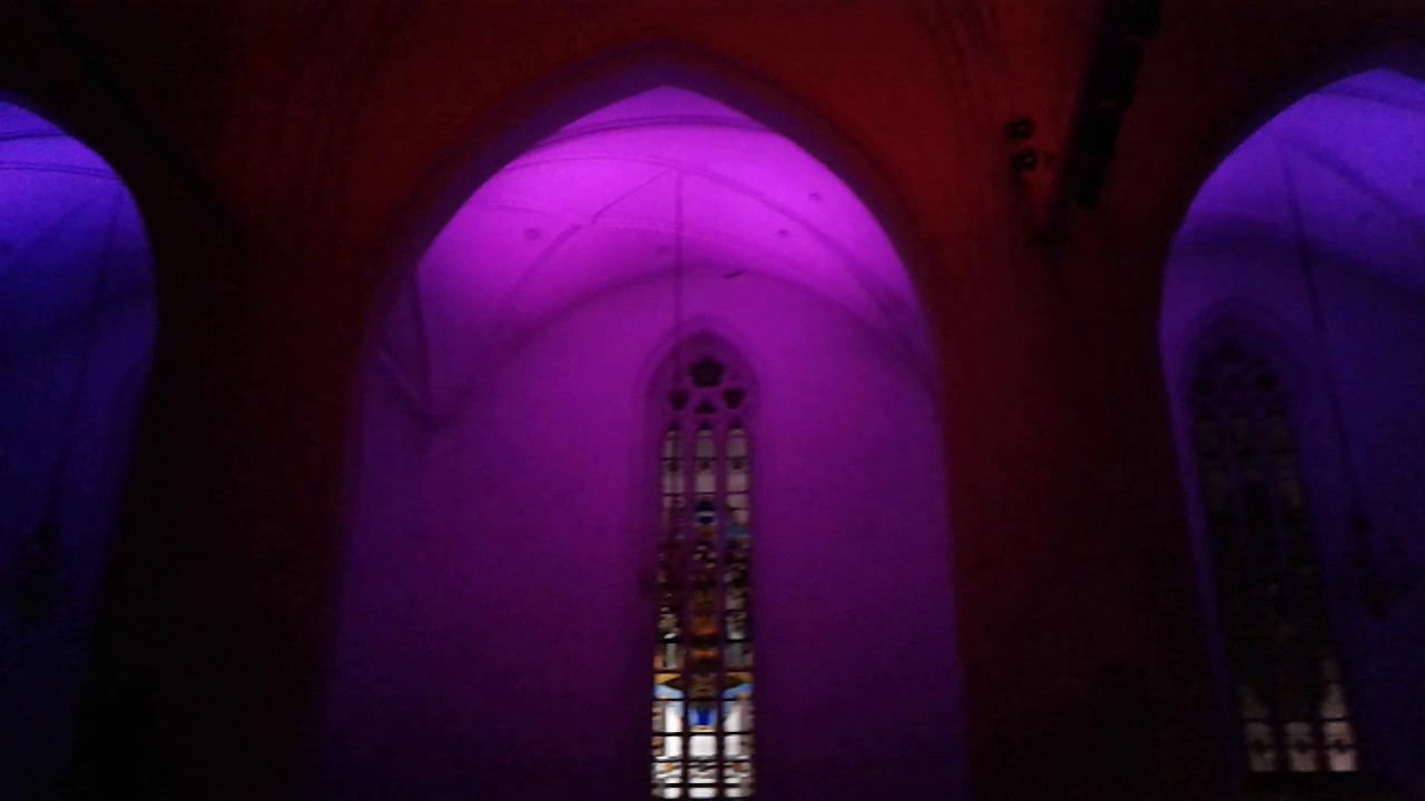 Light & music show in Königsberg Cathedral.