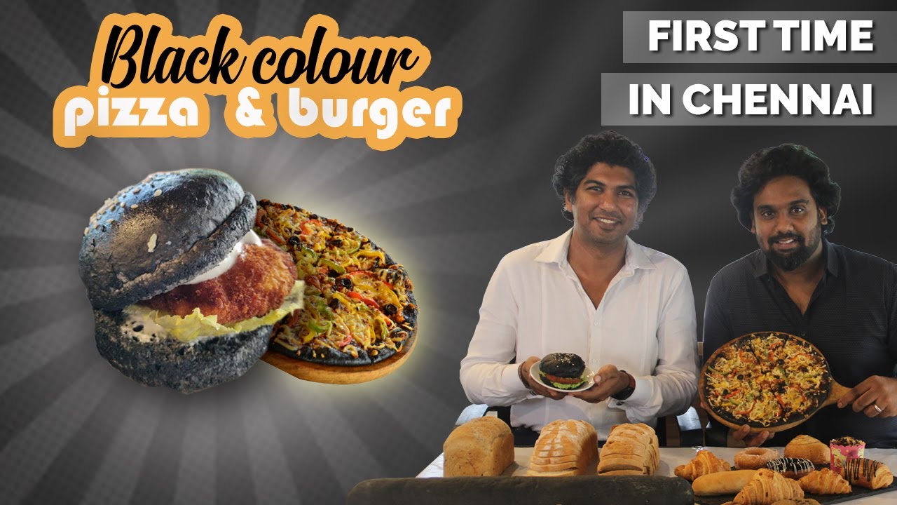 Chennai First Black Pizza, Burger The House Bread 499Box Anna
