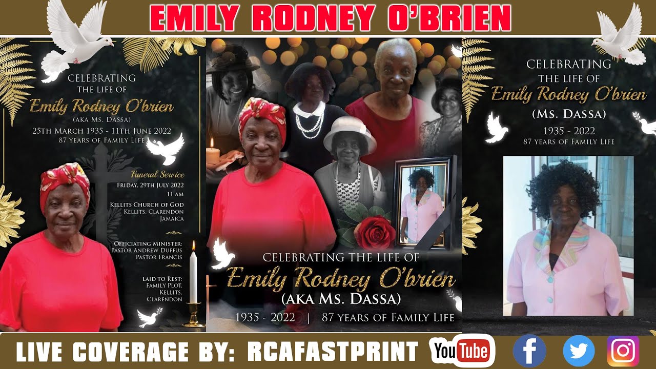 Emily RODNEY O’BRIEN aka Ms DASSA Funeral Service - YouTube