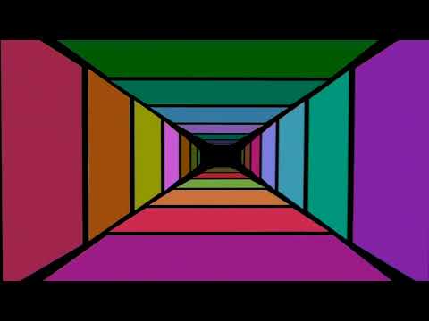 Psychedelic Hallway 2 - Animation Trippy Retro 70's Space Colorful Rainbow Background