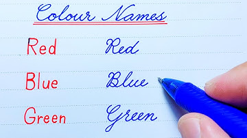 How to write colour names in cursive writing | Cursive handwriting practice | English handwriting