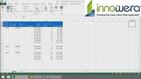 ME21 - Create Multi-Line Purchase Orders From Excel