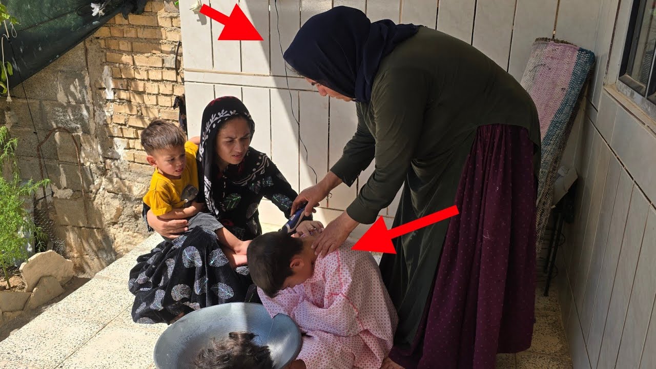 Артин бреет голову, и он плачет, потому что у него нет волос: и Шахла беспокоится о строительстве