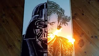 Talented Man Creates Flaming Amazing Artwork Using Gunpowder And Fire