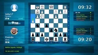 Análise do Jogo de Xadrez: Juky17 - Evando, 0-1 (Por ChessFriends.com)