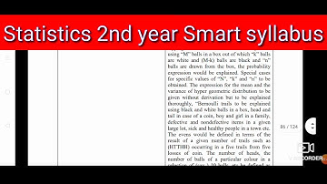 Statistics 2nd year smart syllabus