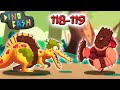 СПИНОЗАВР против ТЕТИ МОТИ 118-119 УРОВЕНЬ в DINO BASH прохождение игры про динозавров на андроид.