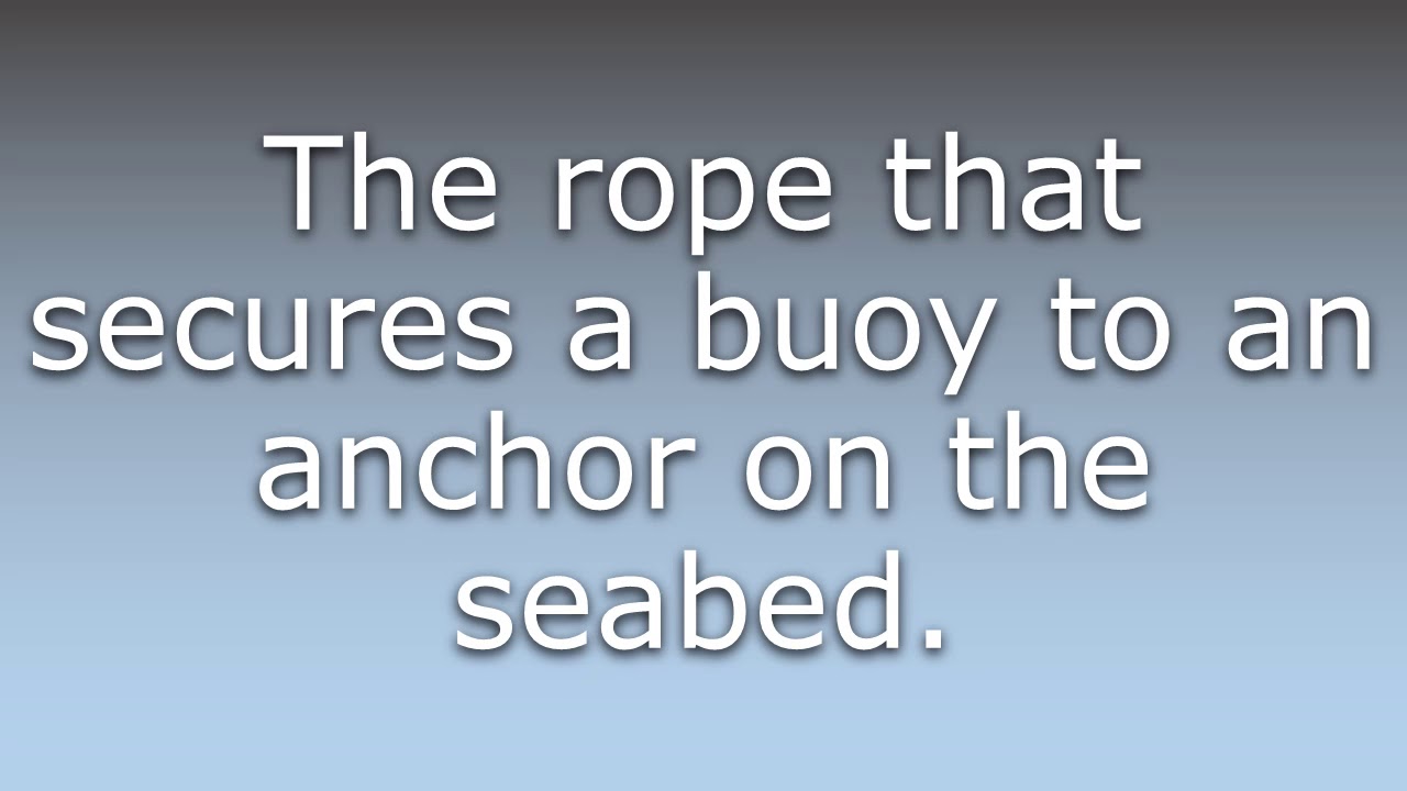 What does Buoy rope mean? YouTube