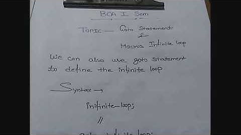 GOTO STATEMENTS & MACROS INFINITE LOOP