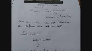 GOTO STATEMENTS & MACROS INFINITE LOOP