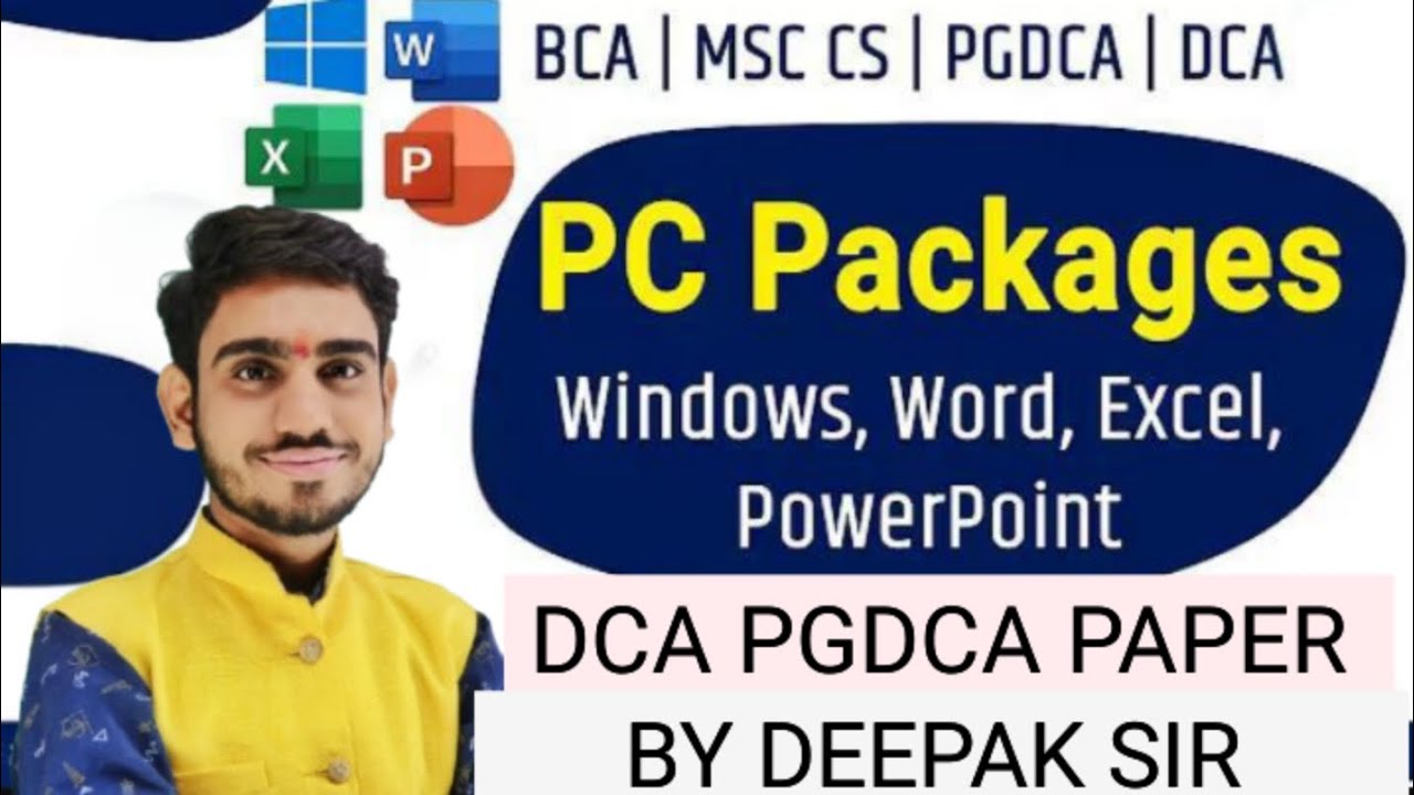 DCA PGDCA PAPER MS EXCEL MS POWERPOINT MS WORD BY DEEPAK SIR 